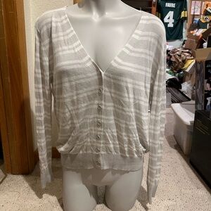 LuLaRoe White and cream Cheryl cardigan Size Medium